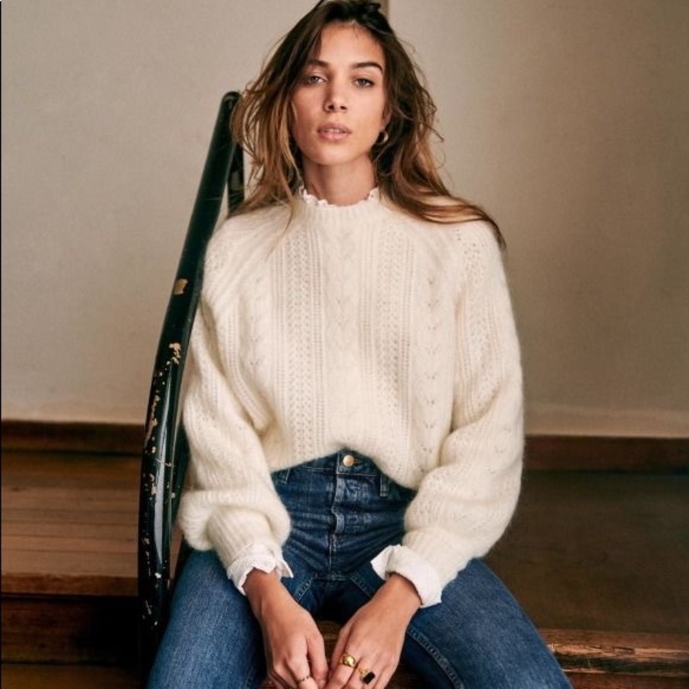 Sezane Scarlett Jumper in Ecru, US/French size Medium